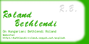 roland bethlendi business card